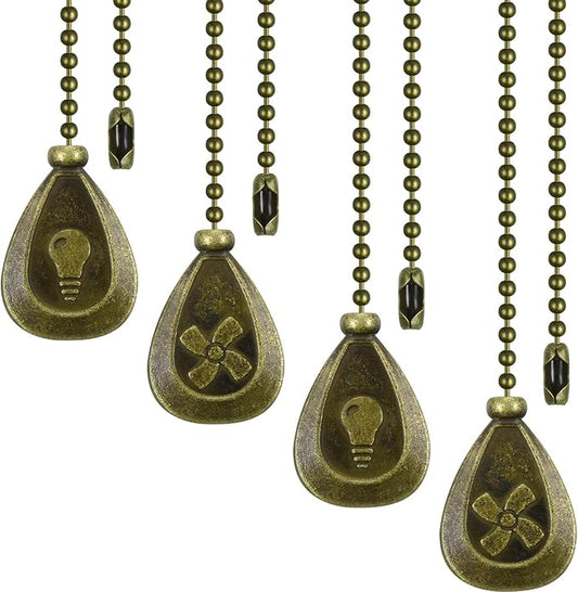 4 Pieces Ceiling Fan Pull Chain Extender Ornament 12 Inch Ceiling Pull Chain by Patelai