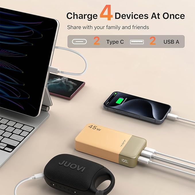 JUOVI J2621 Power Bank Portable Charger, 20000mAh 45W PD3.0 QC 4.0 Fast - Image 5