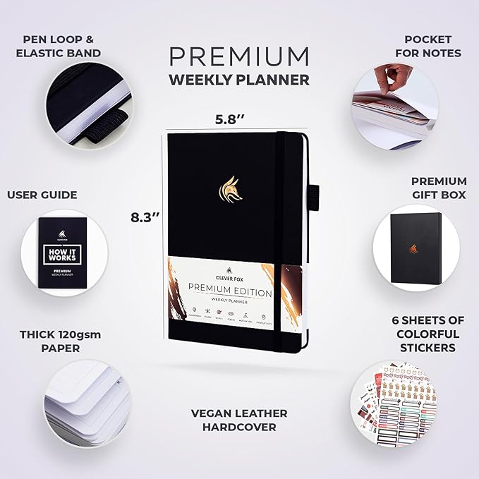 Clever Fox Planner Premium Edition – Undated Luxurious Weekly & Monthly Planner - Image 2