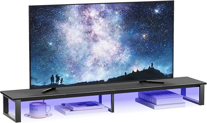 aboxoo 47" TV Riser with Light for 32-60 inch TV, TV Riser Stand Shelf by aboxoo