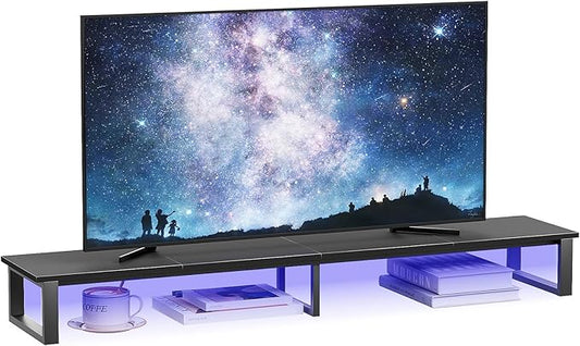 aboxoo 47" TV Riser with Light for 32-60 inch TV, TV Riser Stand Shelf by aboxoo
