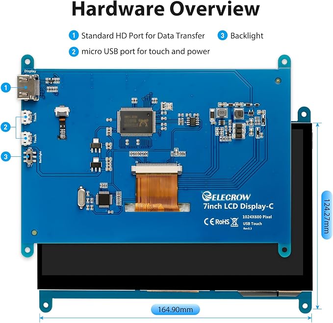 ELECROW 7 Inch 1024×600 Touchscreen - Image 5