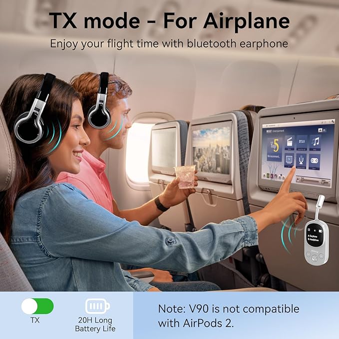 Giecy Airplane Bluetooth 5.3 Transmitter Receiver Adapter, Supports 2 AirPods - Image 2