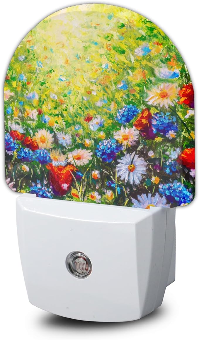 YESPOAK Night Light, Retro Abstract Daisy Night Lights Plug Into Wall Dusk to by YESPOAK