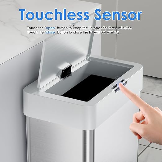 AthLike Sensor Trash Can, Touchless Motion Sensor Trash Bin, Smart Automatic - Image 5