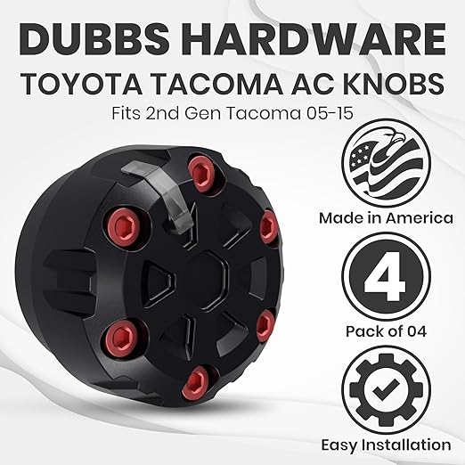 4 Pack - 2nd Gen Tacoma Accessories AC Knob Upgrade - 2005, 2015 Tacoma Climate - Image 3