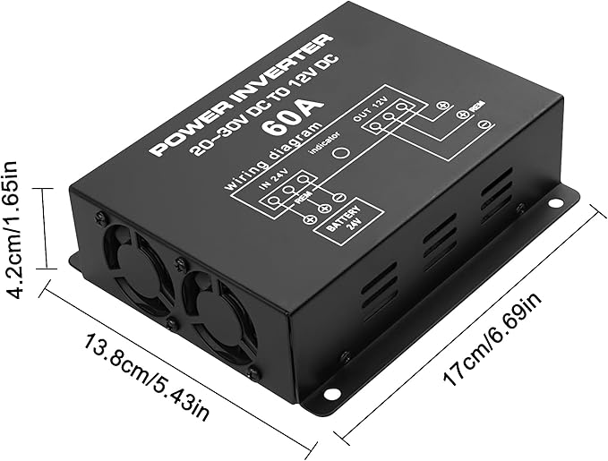 MEIRIYFA DC 24v to 12v 60A Power Converter Inverter, DC Step Down 24v to 12v - Image 6
