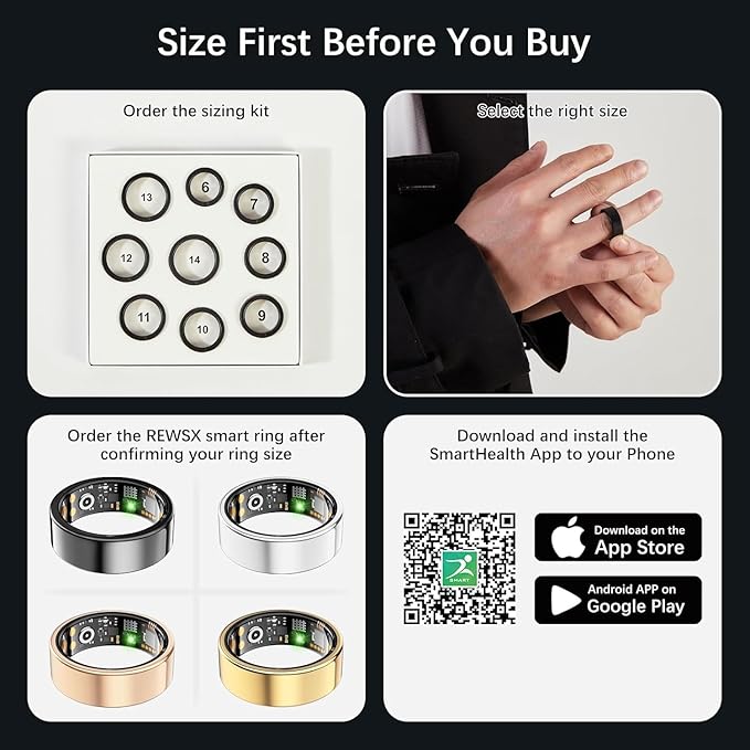 Smart Health Ring for Women Men, Fitness Ring - Image 8