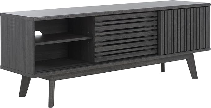 SAFAVIEH ESMA TV Stand for up to 65" Flatscreen – Distressed Black, Sliding - Image 3