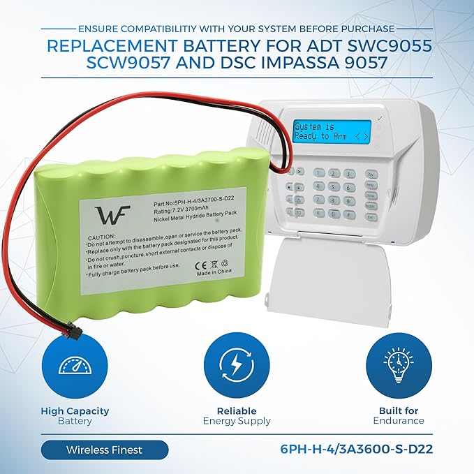 Replacement Battery+Tool for ADT DSC IMPASSA 9057 SCW9055 SCW9057 BH7236-SS - Image 3