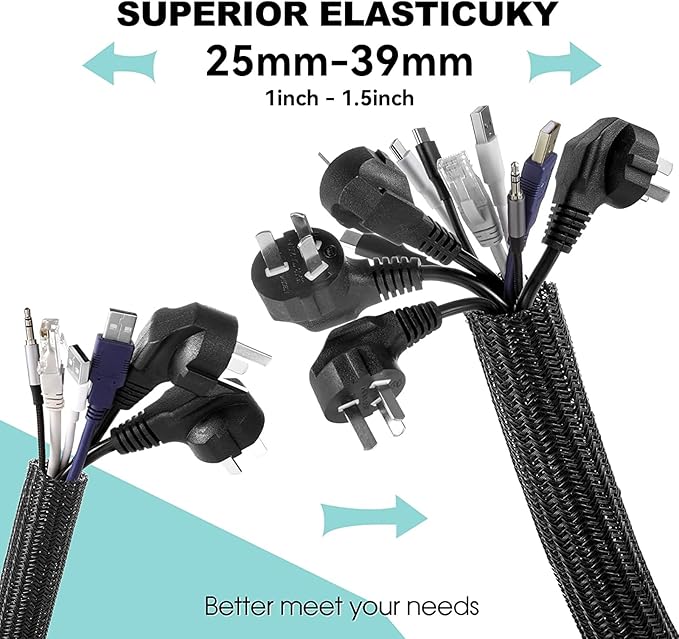 AGPTEK Cable Sleeve Cover, 10ft - Image 2