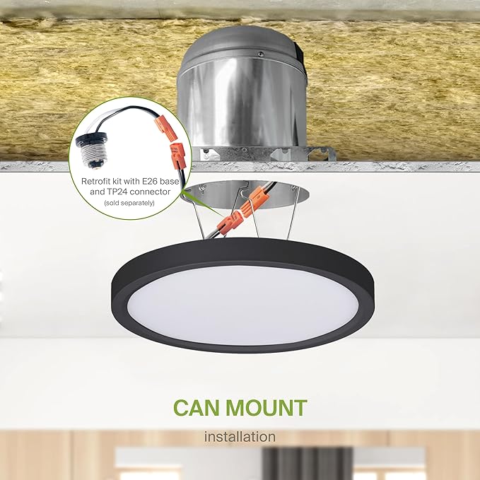 ASD LED 7" Round Flush Mount Ceiling Light Fixture, Low Profile Surface - Image 8
