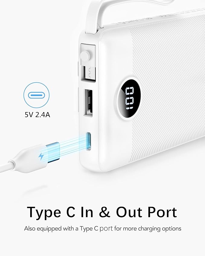 VRURC Portable Charger Power Bank, 10000mAh Travel Essentials Battery Pack - Image 3