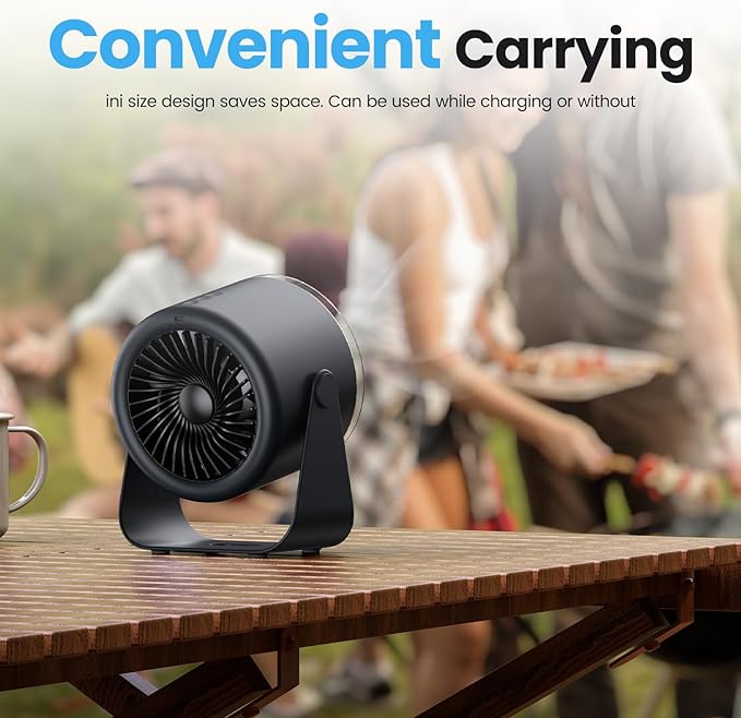 WSKEN Desk Fan with Battery Operated, Quiet Digital Display Portable Fan - Image 6