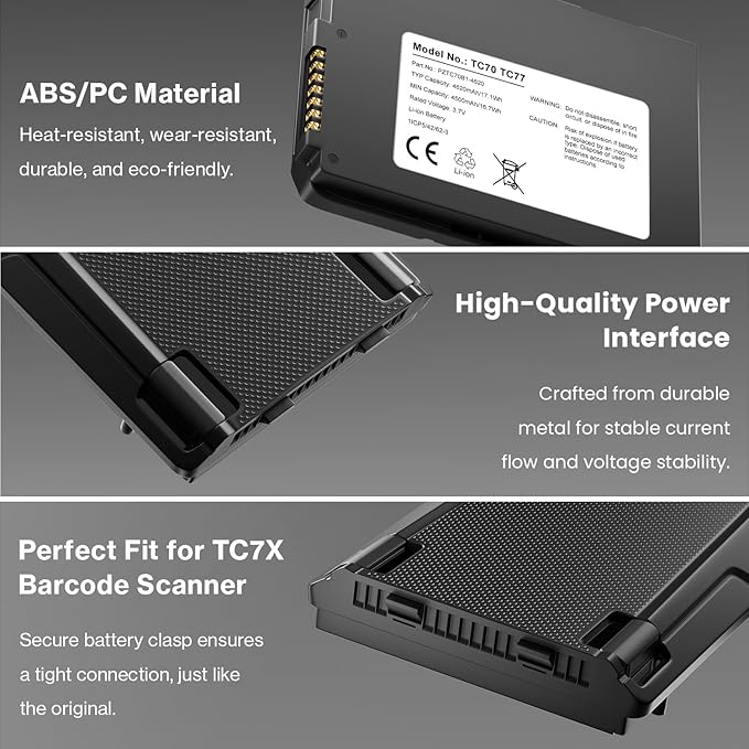 Replacement Battery for Zebra for Symbol TC77 TC70 TC75 TC72 TC70X TC75EK - Image 7