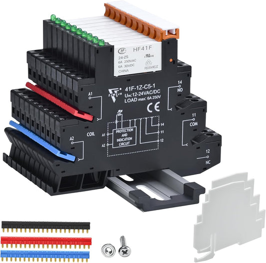 10Pcs Miniature Relay 24V DC, 24V AC 6Amp SPDT