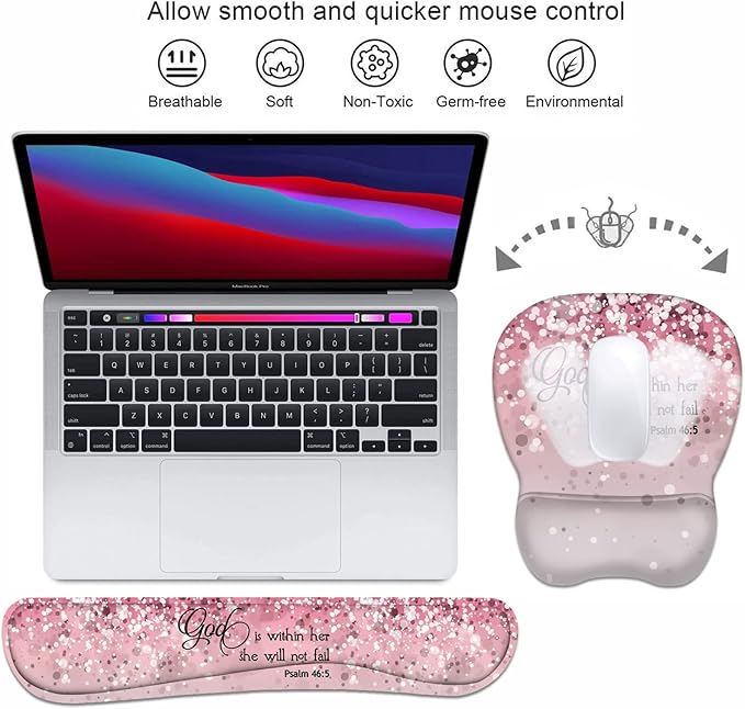 Ergonomic Mouse Pad Wrist Support and Keyboard Wrist Rest Set - Image 3