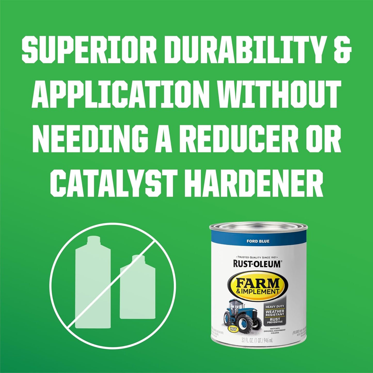Rust-Oleum Farm & Implement Paint | Tractor And Implement Coating, Equipment Restoration, Rust Prevention, Durable Outdoor Finish, Quart