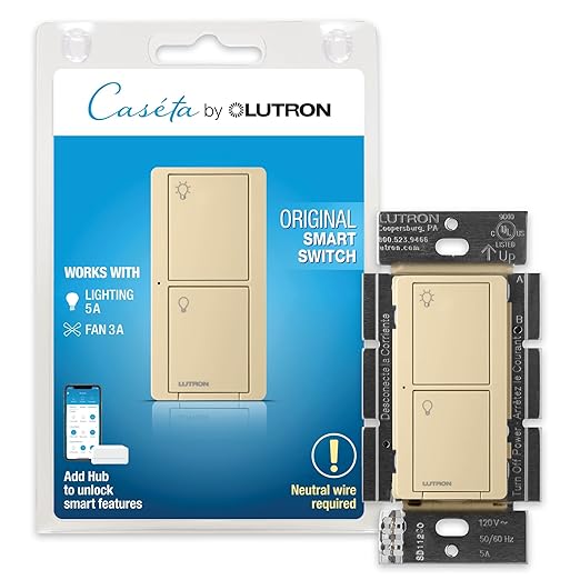 Lutron Caseta Original Smart Light Switch, by Lutron