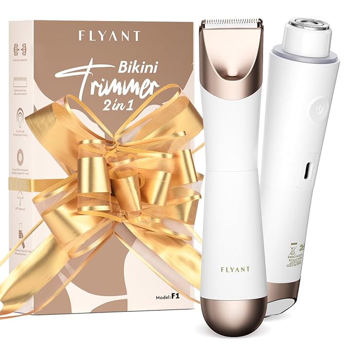 Bikini Trimmer for Women, 2 in 1 Electric Shaver for Women, Pubic Hair Trimmer by FlyantBeauty