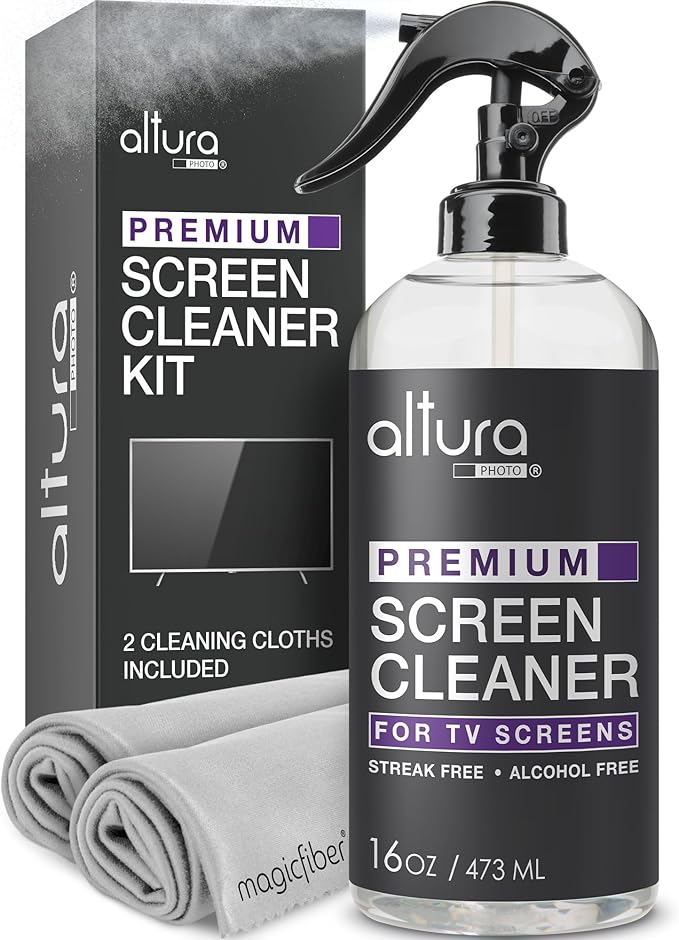 Screen Cleaner Spray & Wipe Kit Computer Screen Cleaner + 2 Microfiber Cleaning by AlturaPhoto