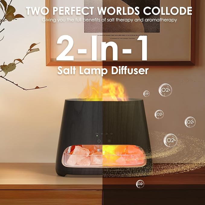 SALKING 2-in-1 Himalayan Salt Lamp & Ultrasonic Essential Oil Diffuser - Image 3