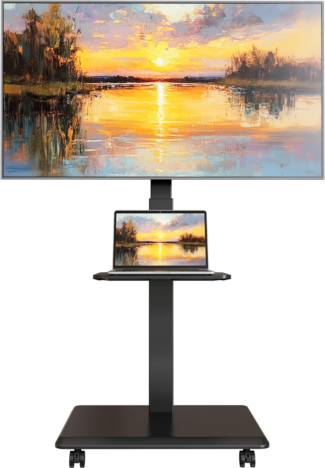 ECOTINY Steel Base Rolling TV Stand
