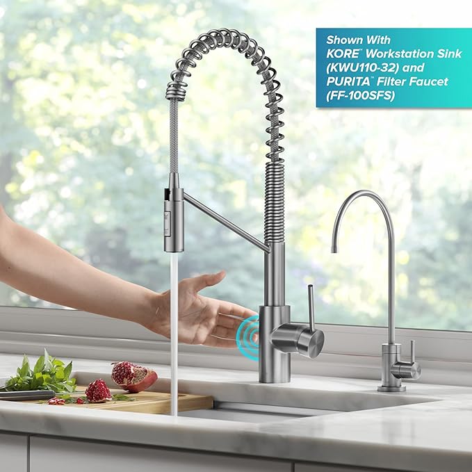 KRAUS Oletto Touchless Sensor Commercial Pull-Down Single Handle Kitchen Faucet - Image 8