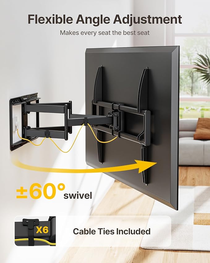 monTEK Heavy-Duty Full Motion TV Wall Mount Bracket - Image 6