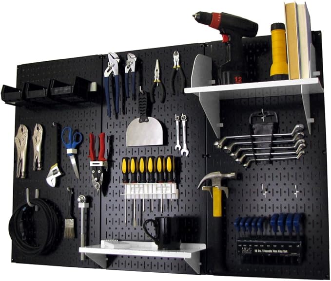 Wall Control Pegboard Organizer 4 ft. Metal Pegboard Standard Tool Storage Kit by Wall+Control