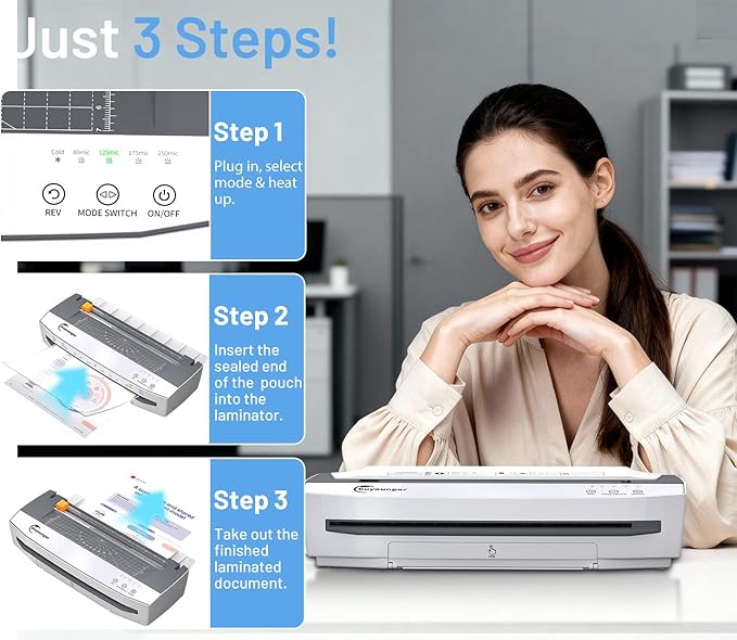 Buyounger 3-10 Mil Laminator Machine, 4-Roller Commercial Laminator Machine - Image 8