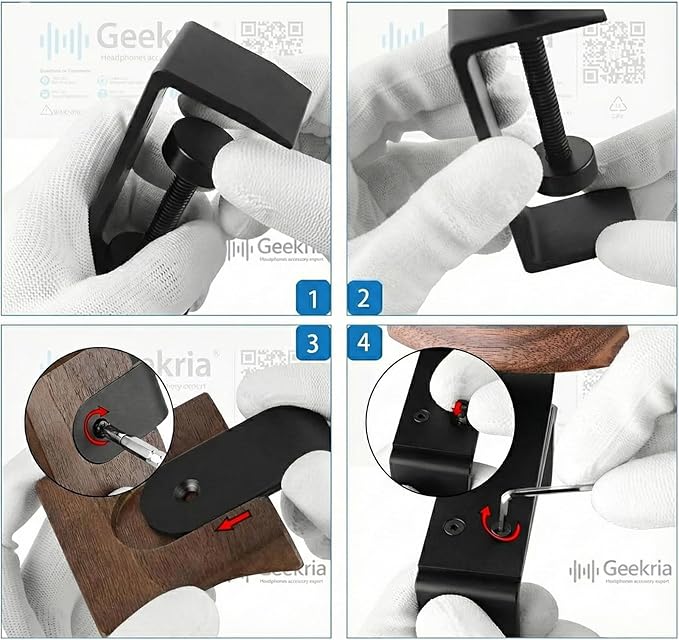 GEEKRIA Wooden Headphones Stand Compatible - Image 4