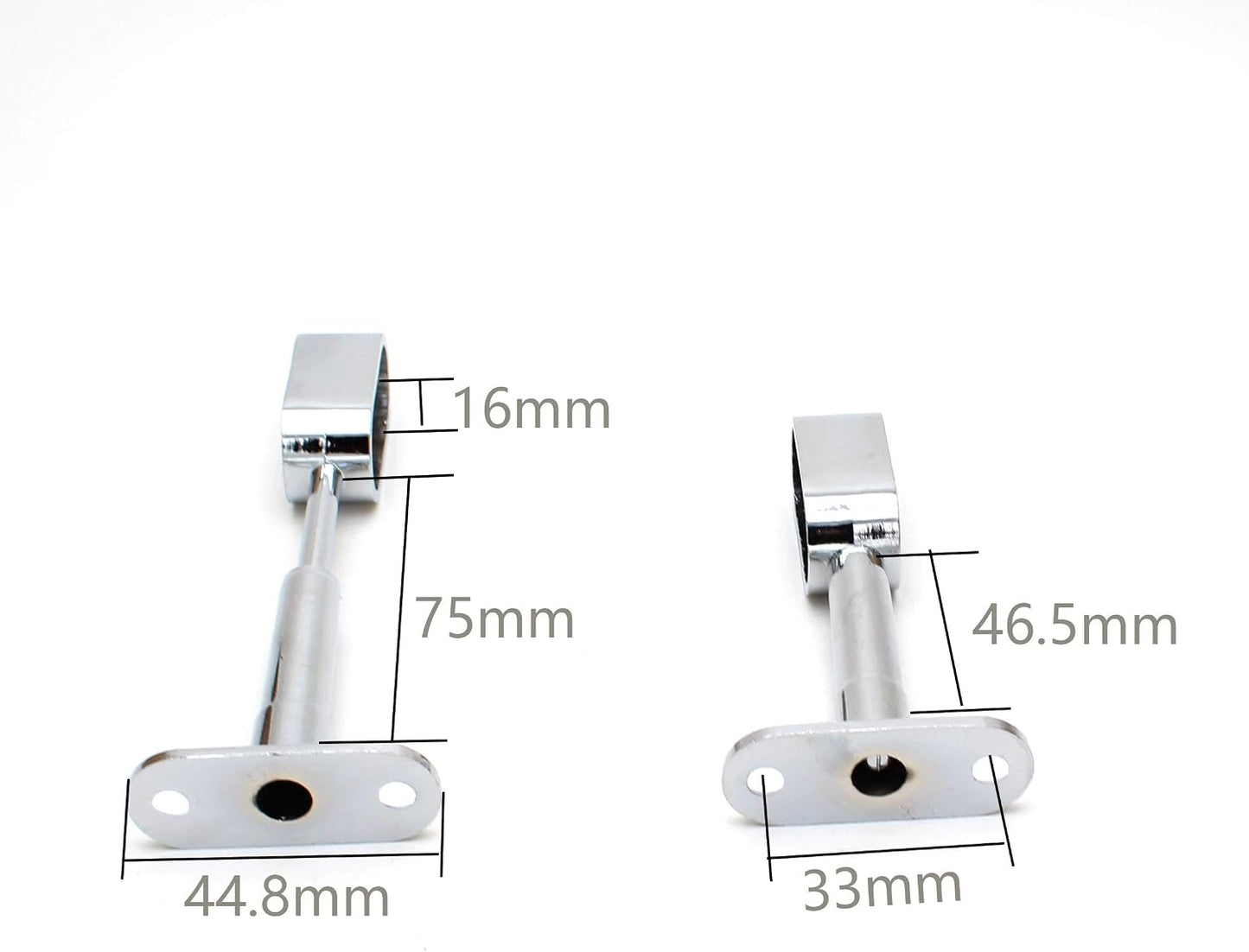 OvalRetractable Wardrobe Bracket, 16 mm Diameter, Ceiling Mounted Track Bar Support Socket 2 Pieces (All-Pass Silver)
