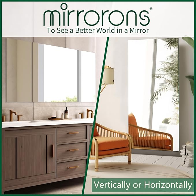 Mirrorons Large Mirror 72" x 36", Modern Rectangle Bathroom Mirror - Image 5