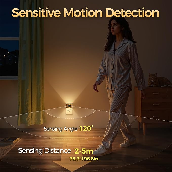 DORESshop LED Night Light, Night Lights Plug into Wall, 3 Mode Plug in Night - Image 2