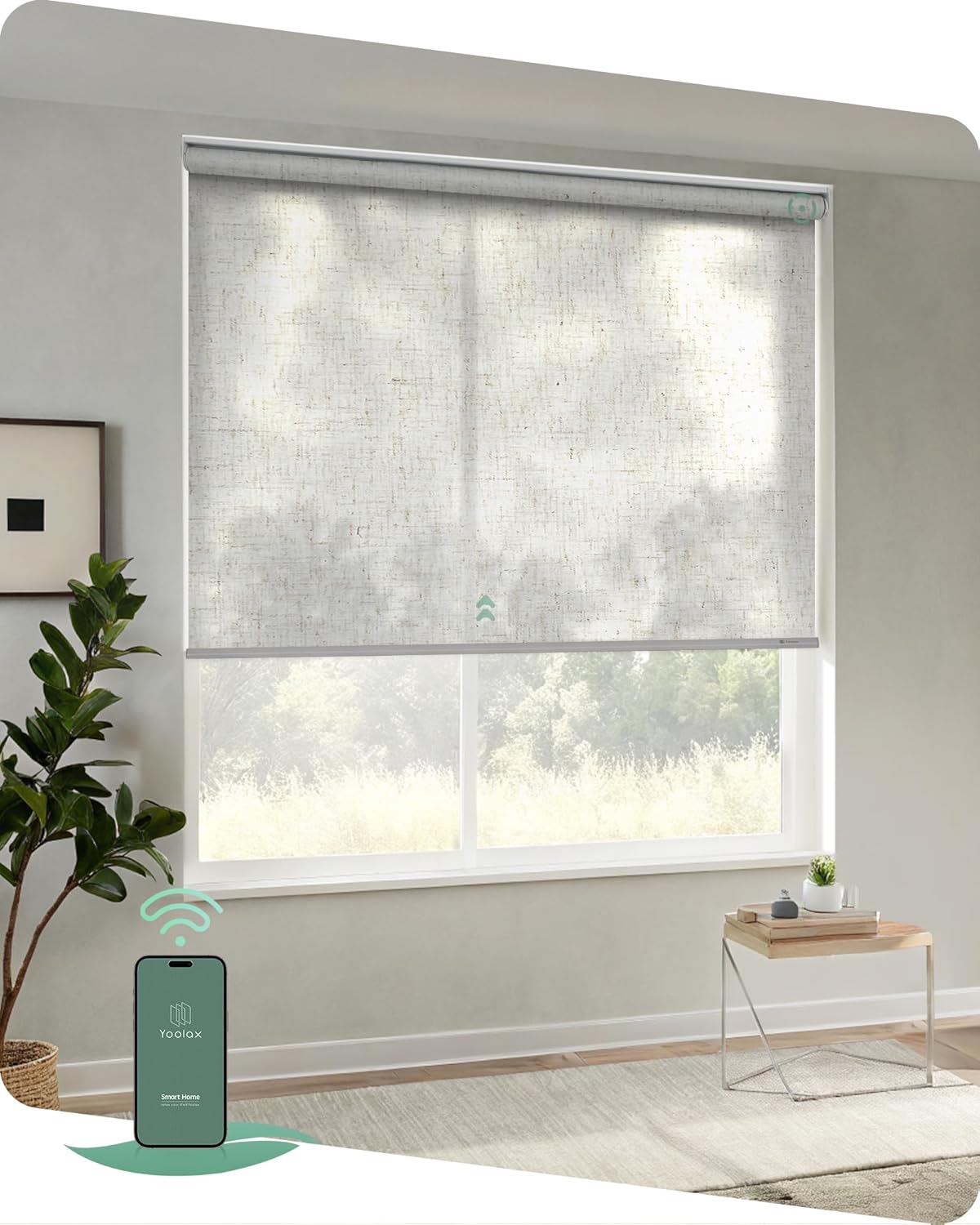 Yoolax Motorized Blinds App Control, Light Filtering Motorized Shades