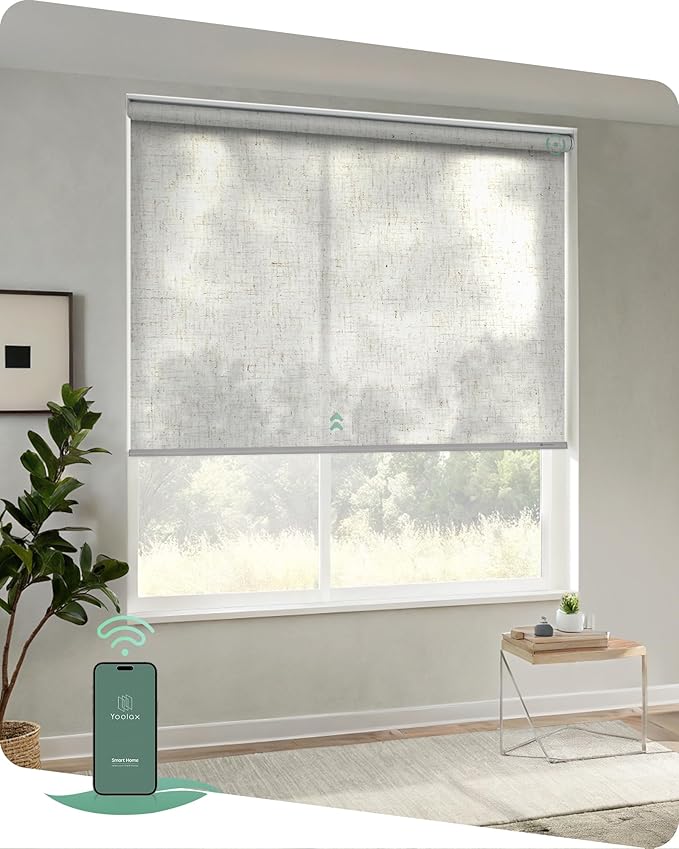 Yoolax Motorized Blinds App Control, Light Filtering Motorized Shades by Yoolax