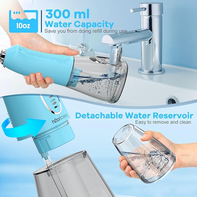Water Dental Flosser Teeth Cleaner Pick, H2ofloss Cordless Portable Oral - Image 3