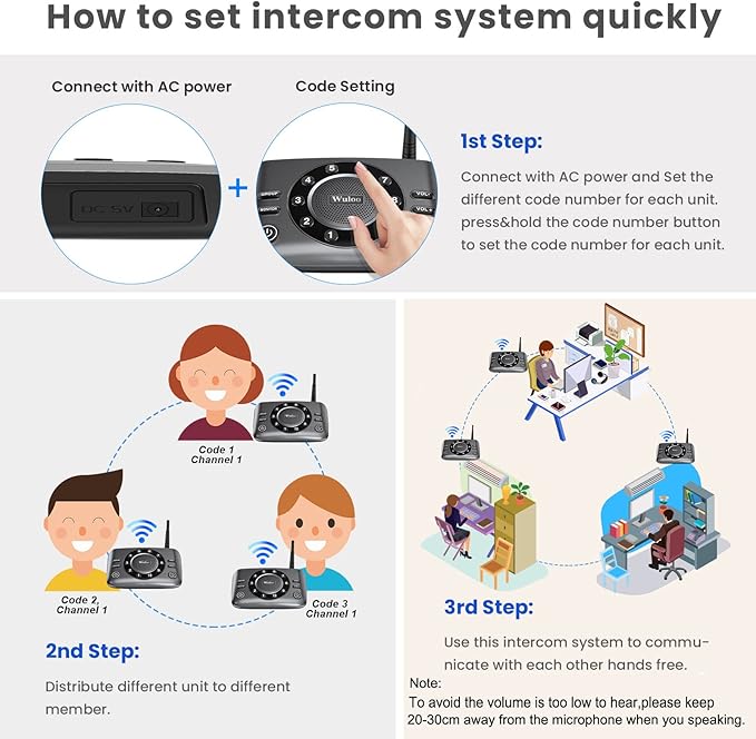 Hands-Free Intercoms Wireless for Home Business, Wuloo Upgrade Two Way Audio - Image 6