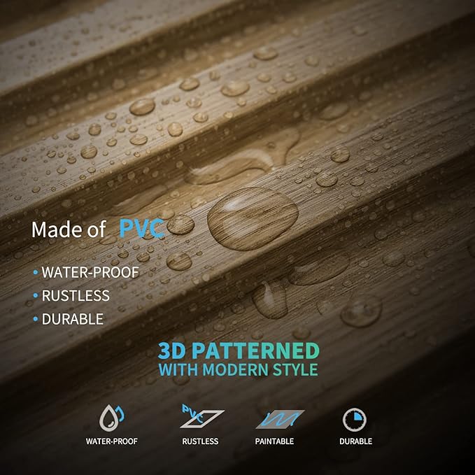 Art3d Slat Wall Panel, 3D Fluted Textured Panel 12-Tile 19.7 x 19.7in. - Image 5