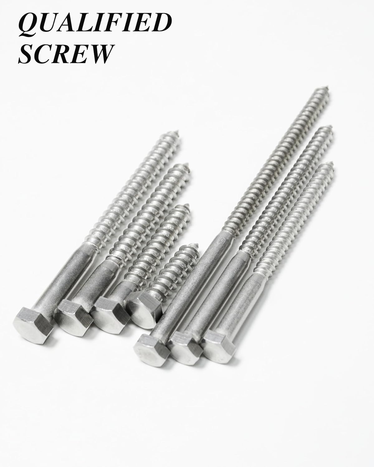 (1Box) 3/8" x 3" Hex Head Lag Screws Bolts with Flat Washers, 10Sets 304 Stainless Steel 18-8 Heavy Duty 3/8 Lag Bolts for Wood with Hex Socket