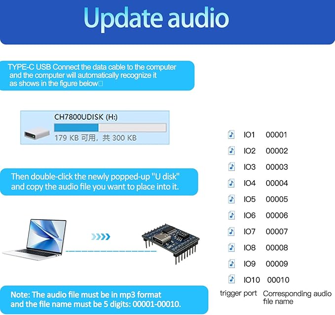 XLW Voice Playback Module, 16M Sound Board MP3 Music Player - Image 4