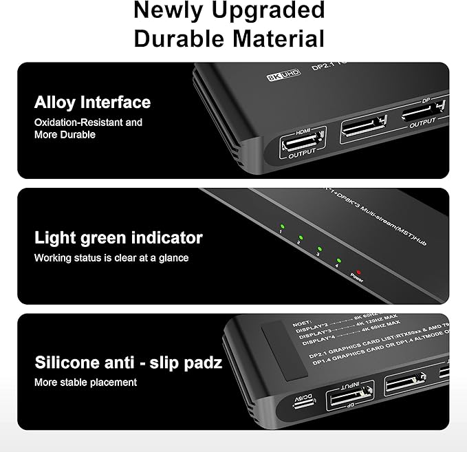 DisplayPort Splitter for 4 Monitors, Three DP - Image 6