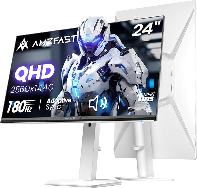 Amzfast 24 Inch Gaming Monitor 180Hz QHD 2k 2560 ×1440p Monitor, 1ms G-SYNC by Amzfast