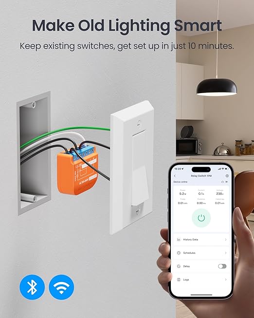 SwitchBot Matte Relay Switch 1PM, WiFi Switch Compatible - Image 5