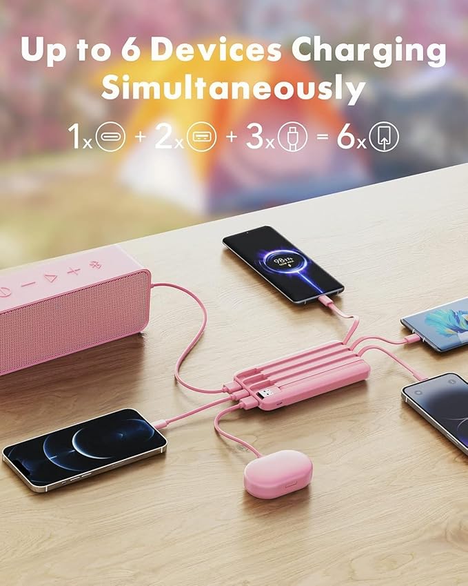 charmast Portable Charger with Built in Cables, Power Bank with Cords Wires - Image 3
