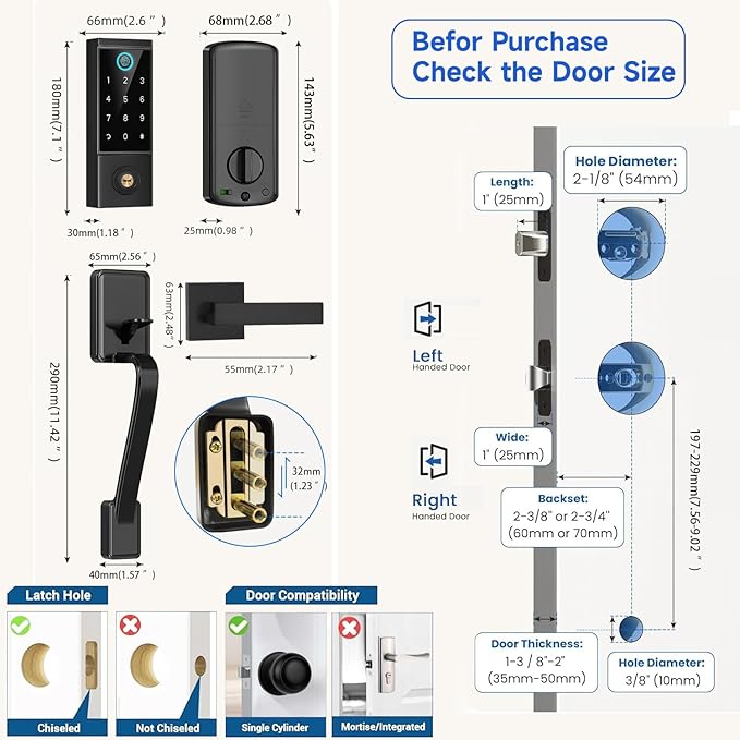 BEBASIA Heavy Duty Fingerprint Smart Door Lock - Image 5