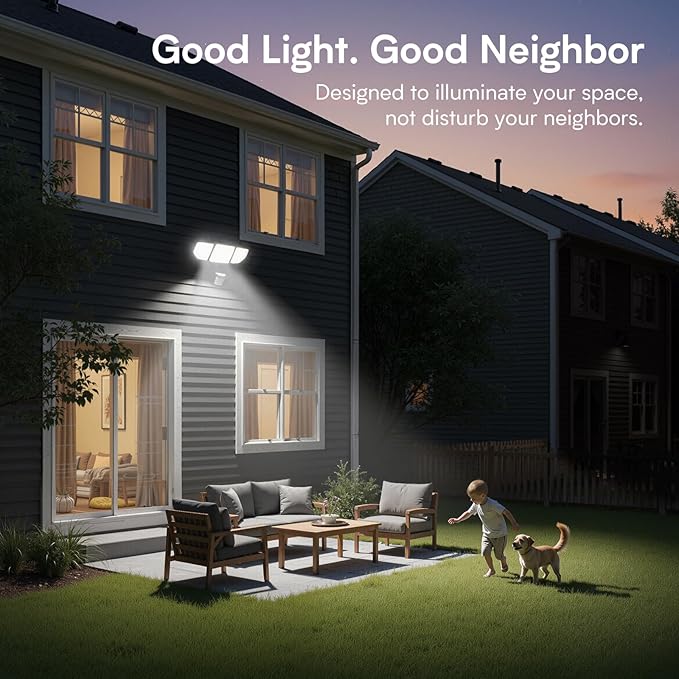 Meloght 65W 6500LM Flood Lights Outdoor Motion Sensor, Hardwired Security - Image 3