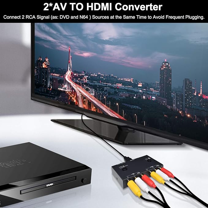 ZUZONG 2 RCA to HDMI, 1080P 2 Way RCA Composite CVBS AV Switch to HDMI Video - Image 7