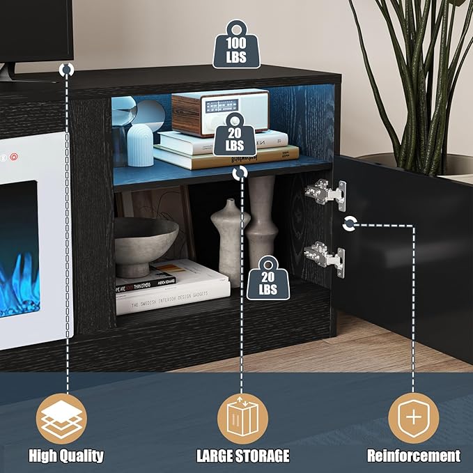 VITESSE TV Stand Fireplace - Image 6